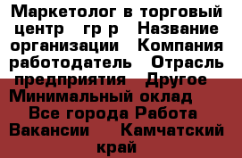 Маркетолог в торговый центр – гр/р › Название организации ­ Компания-работодатель › Отрасль предприятия ­ Другое › Минимальный оклад ­ 1 - Все города Работа » Вакансии   . Камчатский край